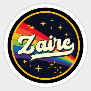 Zaire // Rainbow In Space Vintage Style Sticker